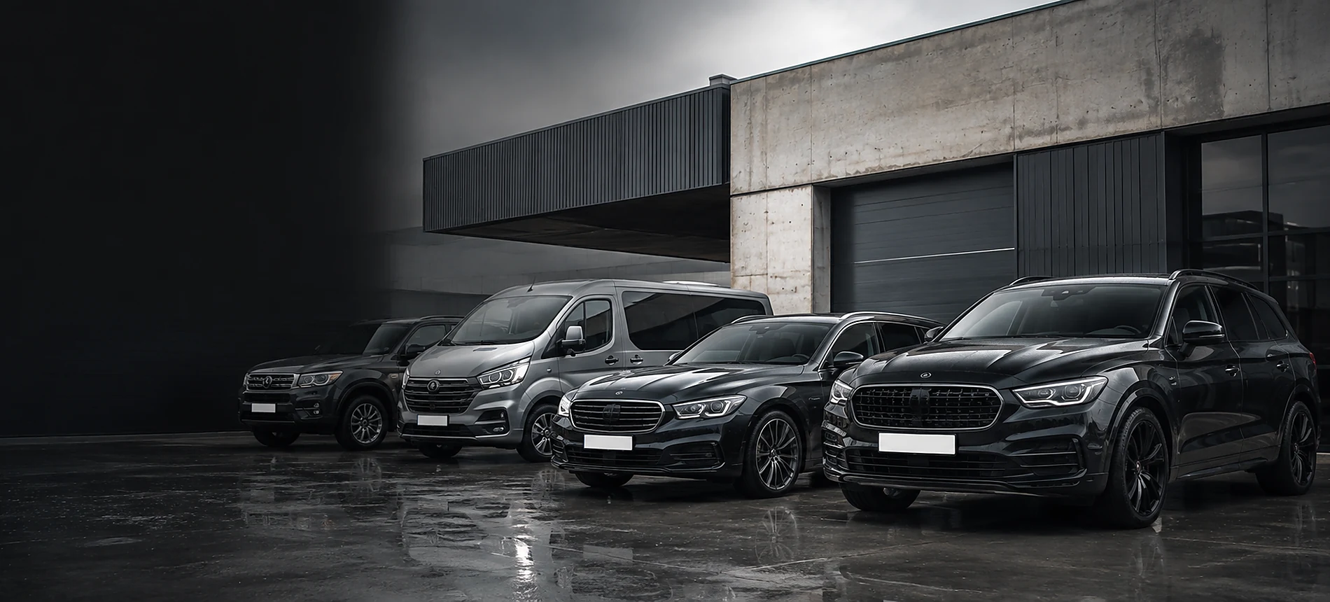 A selection of passenger and commercial vehicles